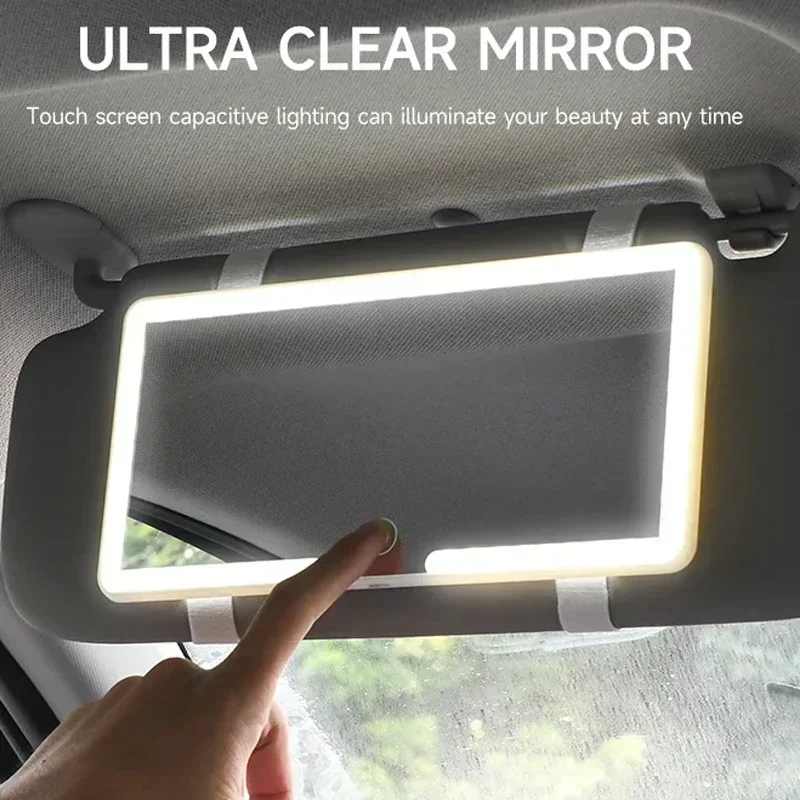 Auto slnečné dotykové zrkadlo LED dotykové svetlo Vanity zrkadlo