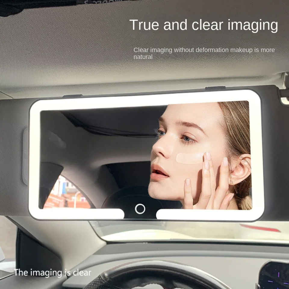 Auto slnečné make -up zrkadlo LED svetlo Svetlo odolné voči automobilu Interiér dodáva HD zrkadlo so zrkadlom s ľahkým automobilom
