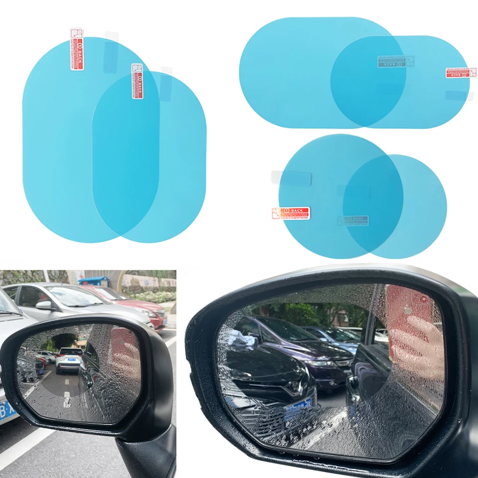 Auto spätné zrkadlo bokom Film bočné okno dažďa priehľadného filmu 2pcs anti hmlové okenné zrkadlo ochranné nálepky