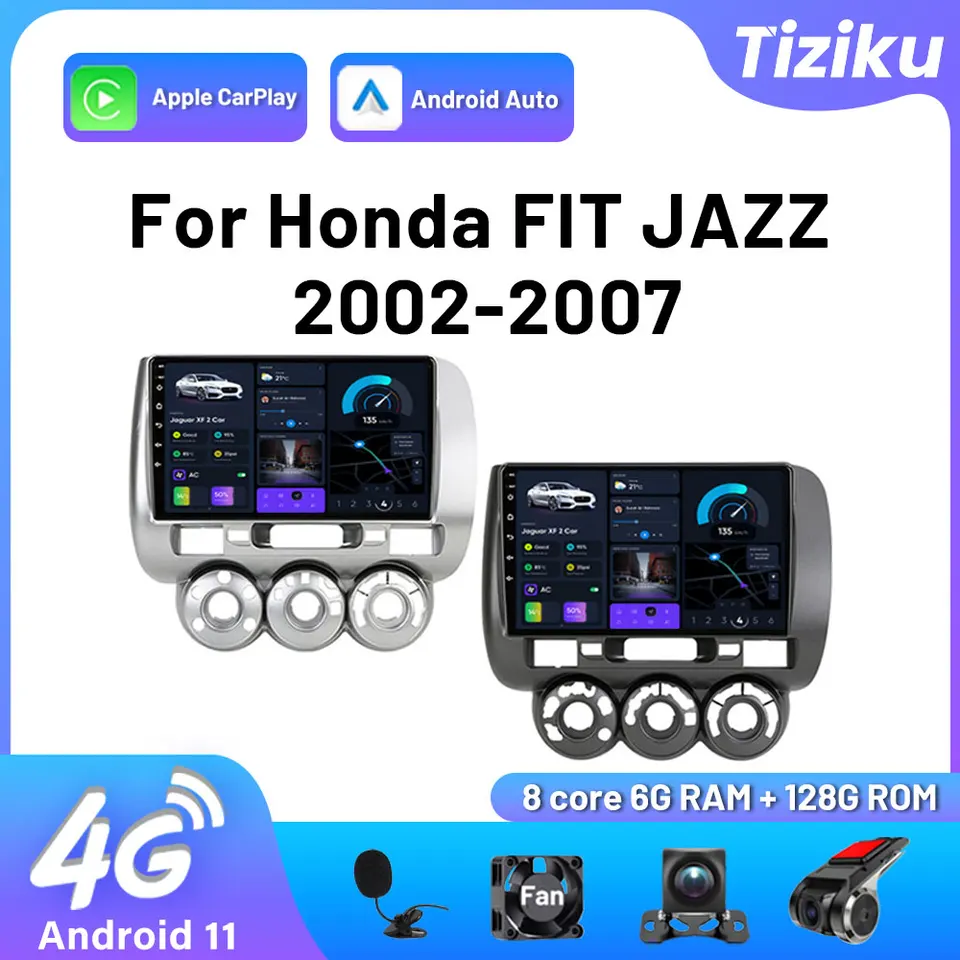 Auto Stereo FM Am Radio Multimedia Video Automative Player pre Honda Fit Jazz City 2002 2003 2004 2005 2006 2007 GPS CarPlay Video