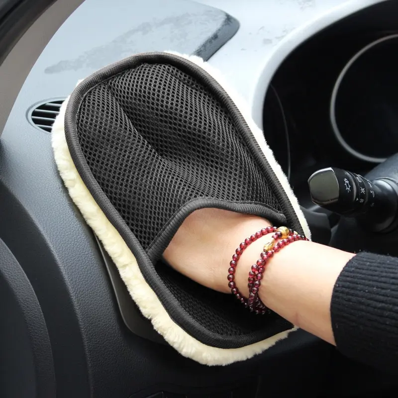 Auto umývanie imitácie vlnené rukavice Zhruba plyšový automobil utierajúce rukavice voskovacie leštiace čistiace výrobky