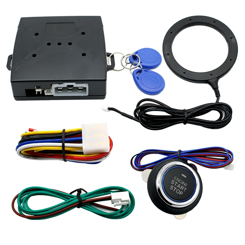 Auto univerzálny zámok One Key Štart RFID System 12V Automatická lgnition Keyless Entry Stop Stop Lmmobilizer Proti krádež systému