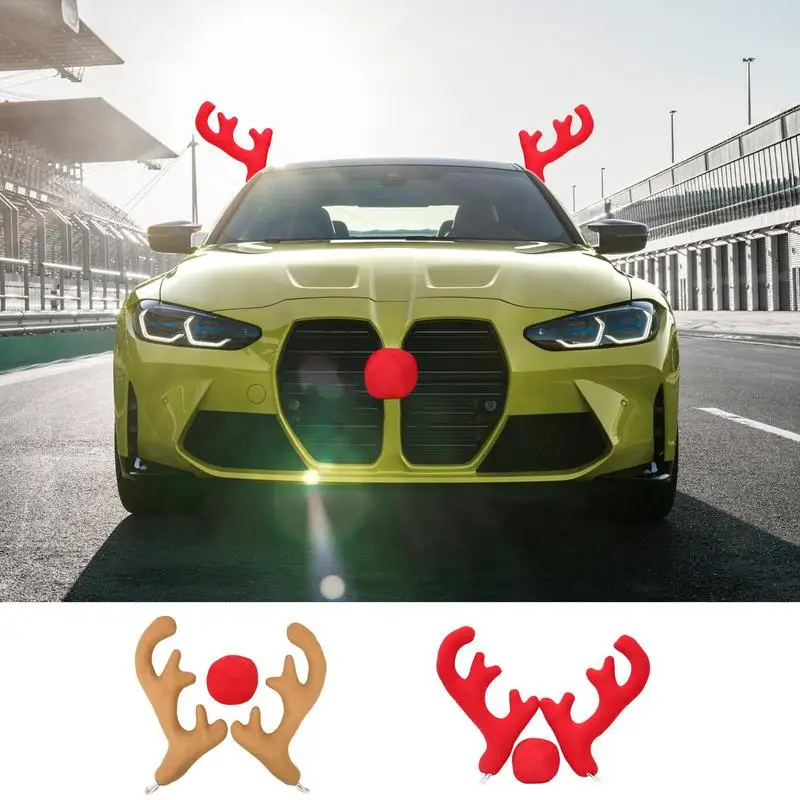 Auto vianočné sobie dekorácie parohov Reindeer parohy vianočné dekorácie pre SUVS Reindeer Auto Kit vianočné dekorácie automobilov