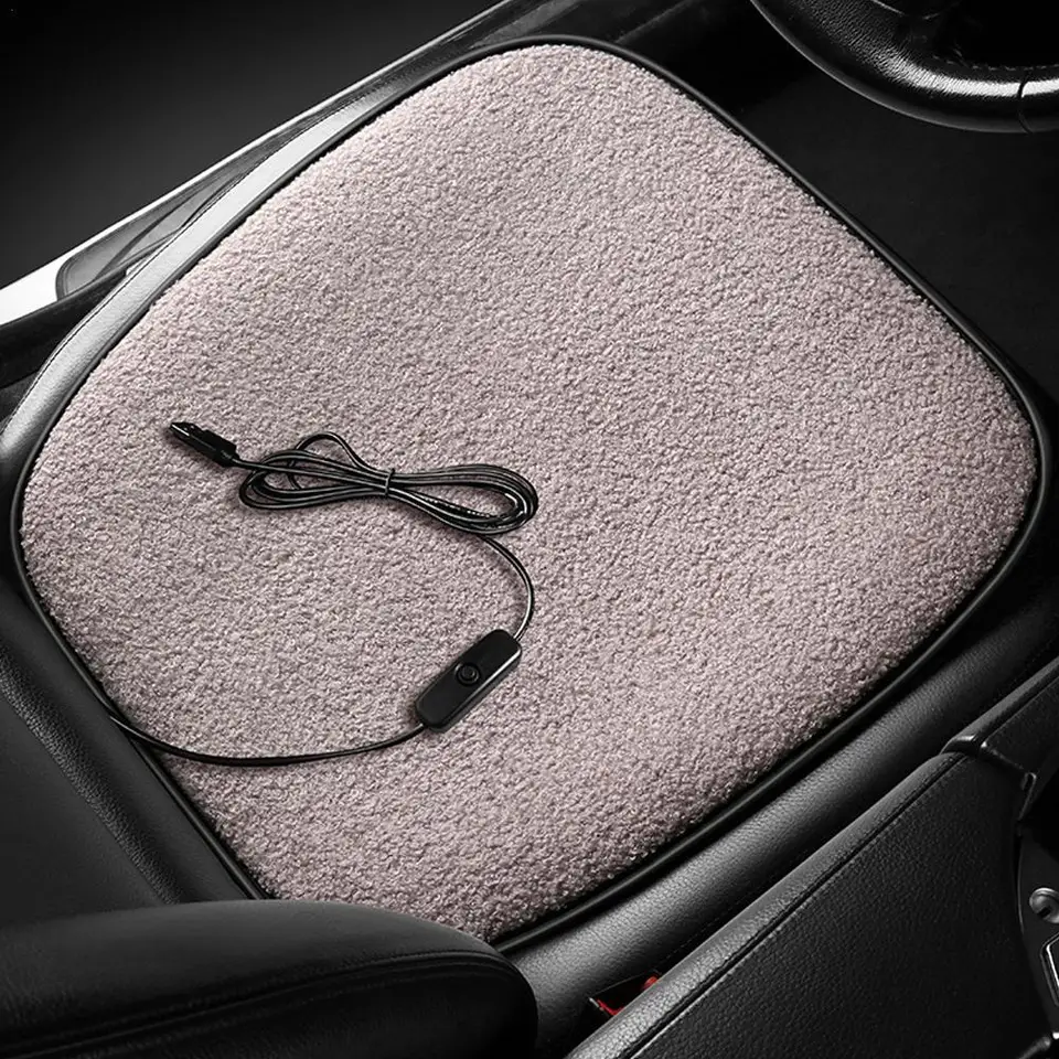 Auto vyhrievané vankúše super mäkké kašmírové kašmírové teplé podložka USB Elektrické vykurovacie sedadlo na sedenie