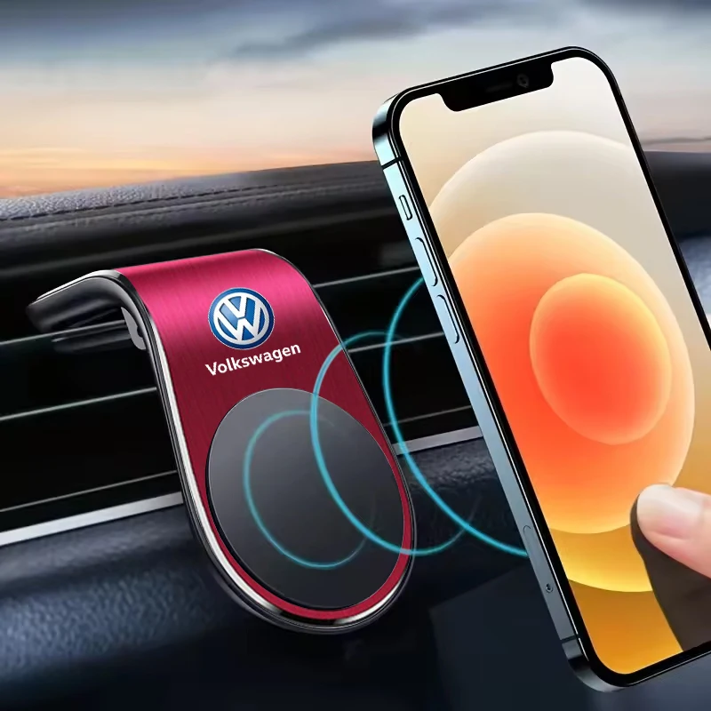 Auto vzduchový klip Mount Metal Magnetic Phone Držiak stojan na stojan pre VW GTI Polo Golf Passat Tiguan Arteon Touareg Taigo Caddy
