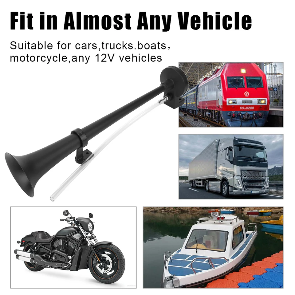Auto vzduchu 17inch 150db 180 Hertz Horn 12v Super Loud pre auto Train Train Moto Universal Single Trumpet Compressor