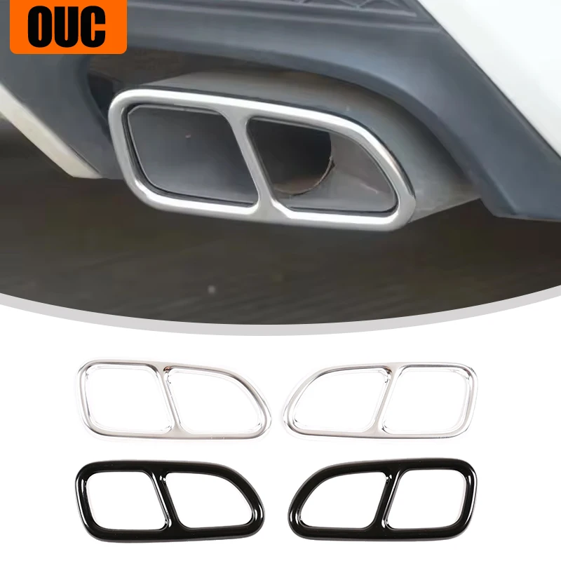 Auto z nehrdzavejúcej ocele Tail Throat Výfukové potrubie TUP TUP TRIP TRIMS TRIMS pre Mercedes Benz CLK SLK C117 W117 2013-2016 Príslušenstvo