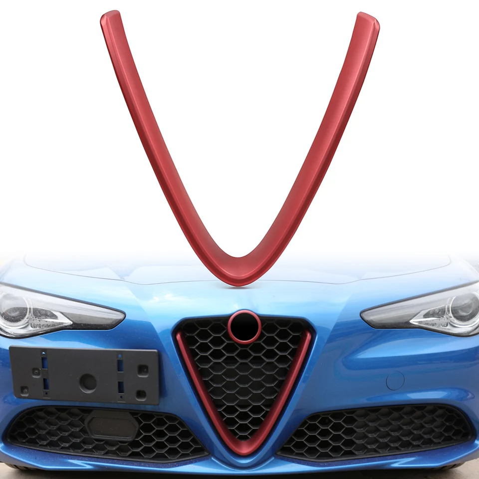 Auto červené predné nárazníky Air Grille Uhlíkové vlákno Dacoratívne čalúnenie pre Alfa Romeo Giulia 2017 2018 2019 2020