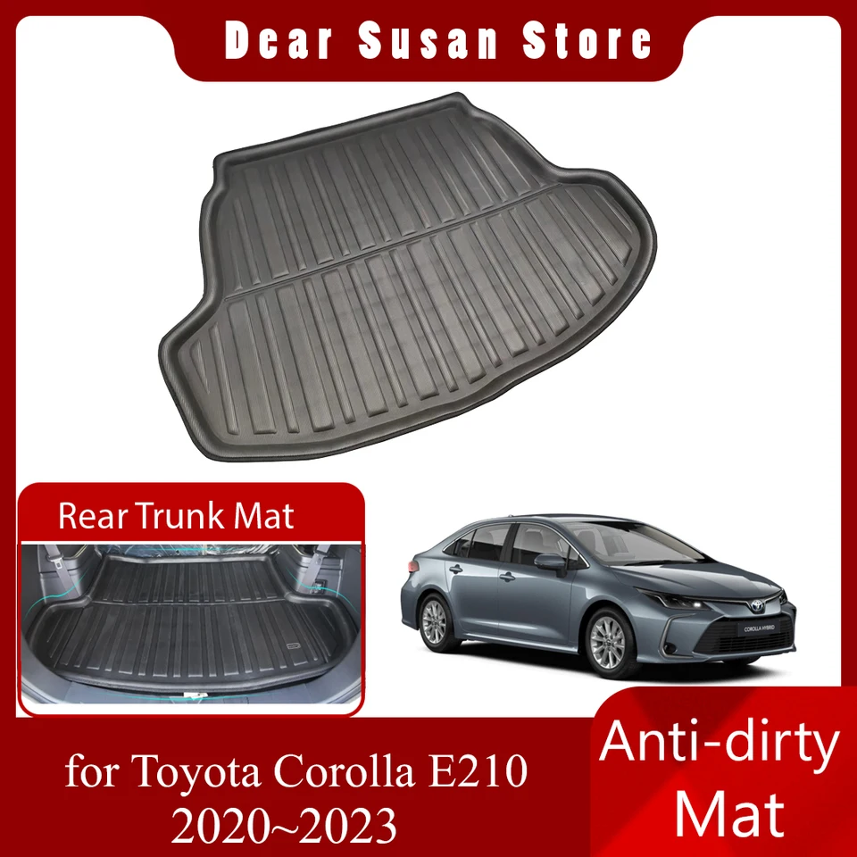 Auto Špeciálna zadná rohož pre zadnú rohož pre Toyota Corolla E210 Hybrid 2020 ~ 2023 Vodotesný podlahový podložný priestoru topánok Carg Cover Cover Accessorie