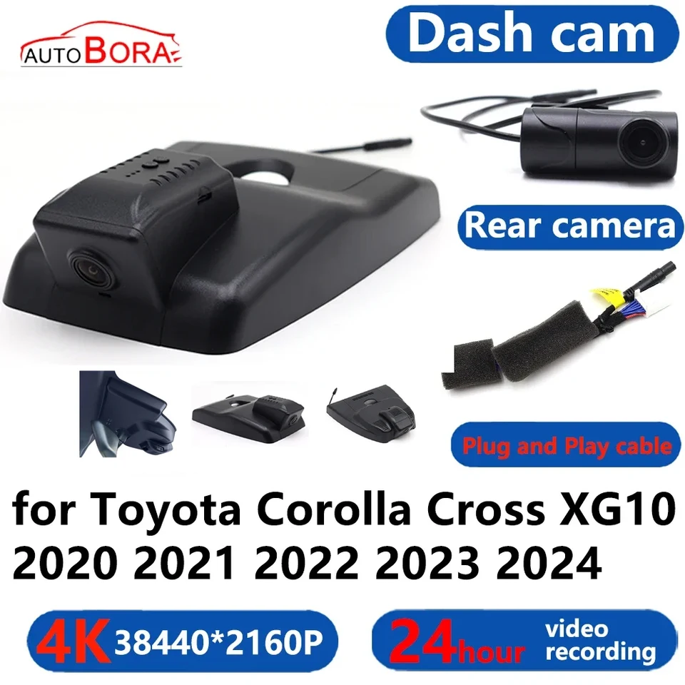Autobora 4K WiFi 3840*2160 DVR DVR DVR Dld Camera Camera 24H Monitor pre Toyota Corolla Cross XG10 2020 2021 2022 2023 2024