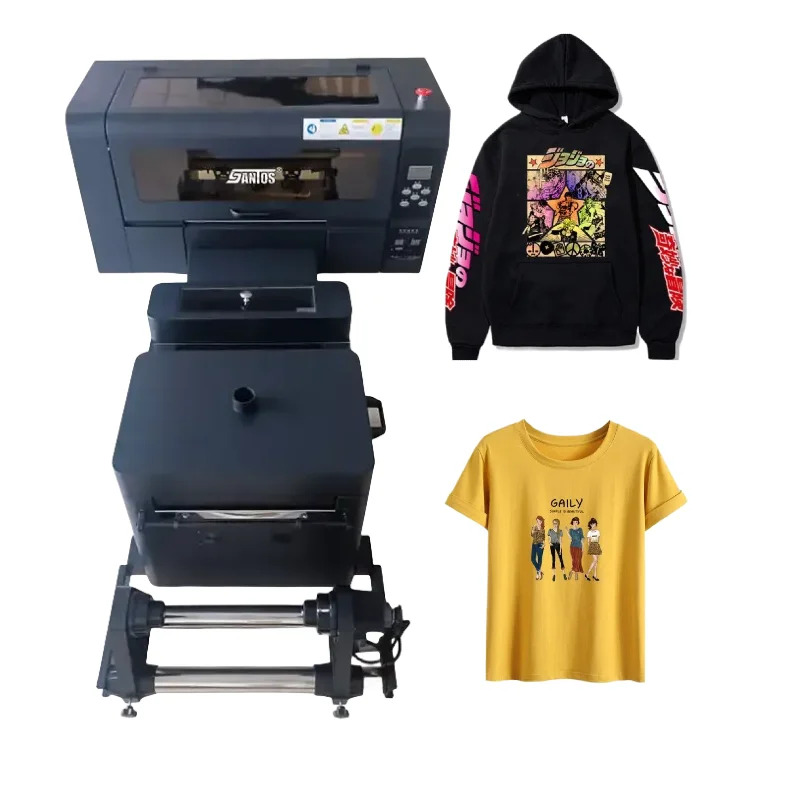 Automatická atrament priama tlačiareň DTF DTF 30 cm triasol práškovou tkaninou textilu XP600 reguláciu teploty CMYK White