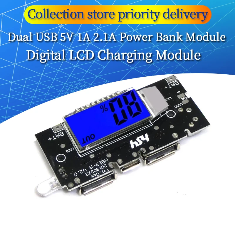 Automatická ochrana! DUAL USB 5V 1A 2.1A Mobilná elektrická banka 18650 Lítiová nabíjačka nabíjačke Digital LCD nabíjací modul