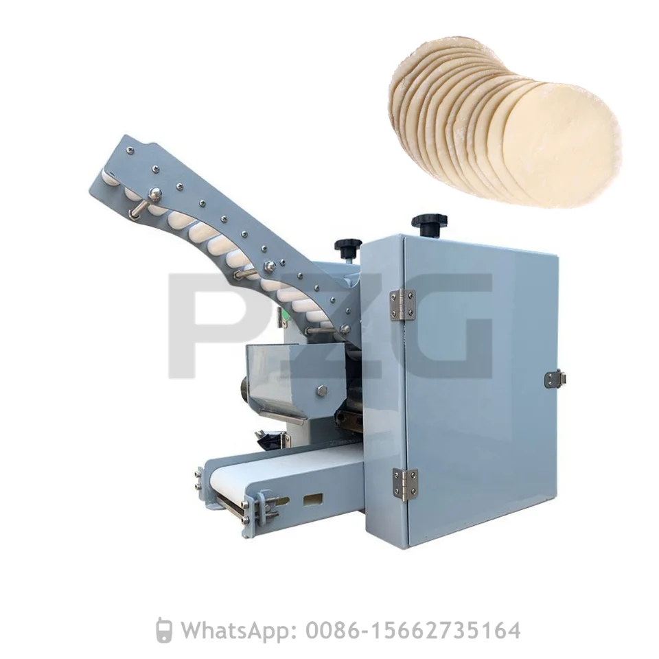 Automatická pizza lisovacia koža cesto sheeter pita chlieb roti výrobca Tortilla Dumpling Wrapper stroj s nízkou energetickou vysokou rýchlosťou