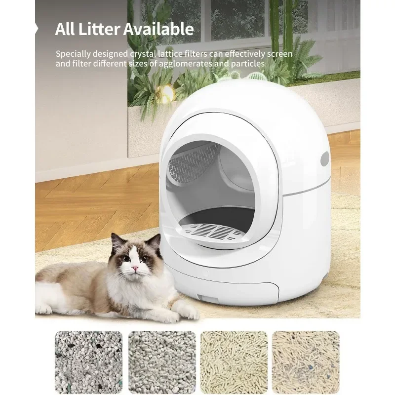 Automatická skrinka na podstielku mačiek Self Cleaning Cat Litter Box Large s kontrolou aplikácie Odstraňovanie zápachu ochrana bezpečnosti pre viacero mačiek