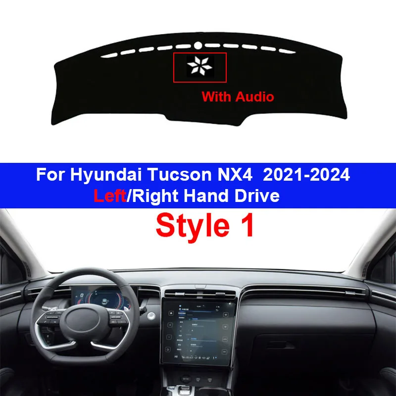 Automatické autá Dashboard Cover Dash Mat Carpet Cape pre Hyundai Tucson NX4 2021 2022 2023 2024 LHD RHD Console Protector Sun-Shade