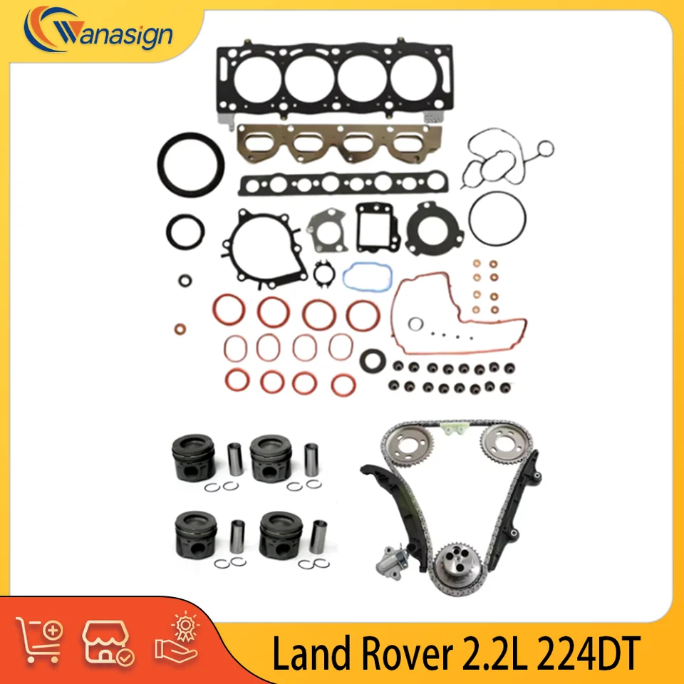 Automatické diely motorov valca na hlavu sada Tes tesnenia Sada časovacej súpravy pre piestovú súpravu pre Jaguar Land Rover 2.2 HDI Diesel 2006-2024