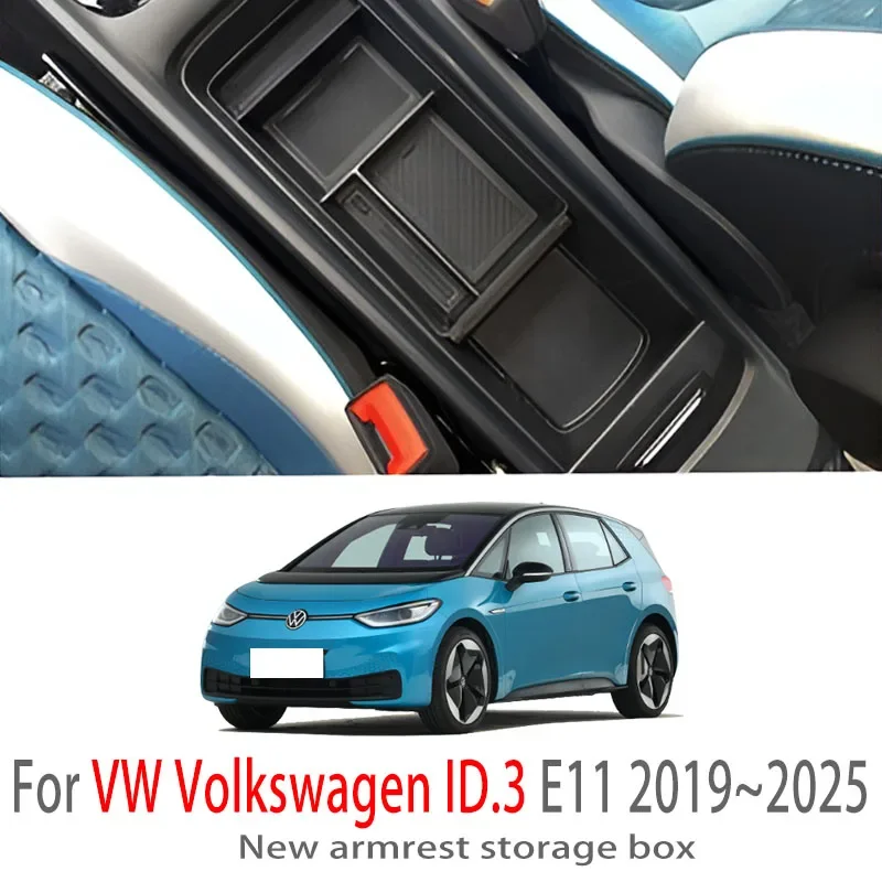 Automatické diely pre VW Volkswagen ID.3 E11 2019 ~ 2025 2021 Centrum automobilov Console Storage Box Multifunkčné interiérové ​​príslušenstvo