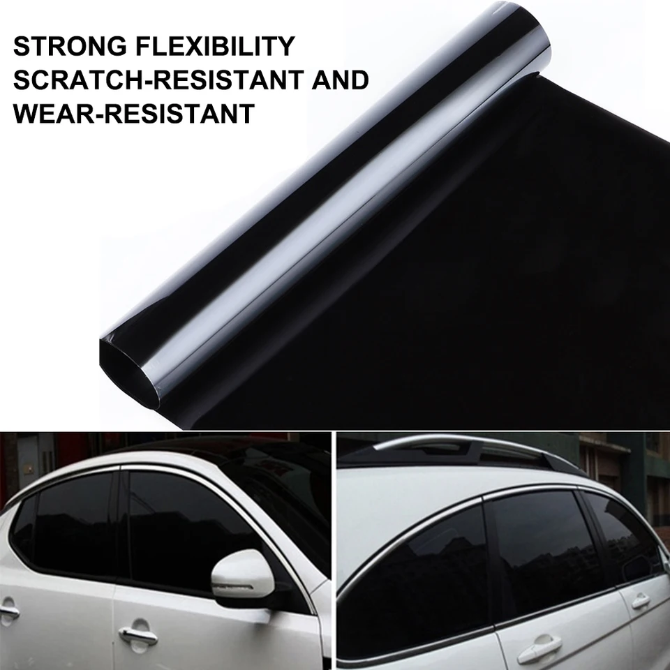 Automatické domáce okenné sklo toaleta letný solárny UV chránený nálepka filmy Black Car Window Foils tint tónovanie filmu Roll 50*300 cm