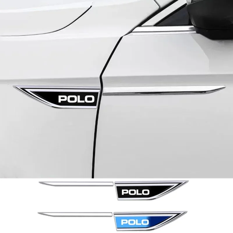 Automatické dvere auto Fender Side Blade Badge Car Body Ochranná kovová nálepka pre Volkswagen VW Polo 6R 6N 6N2 6C 9n 9n3 Rline R Line