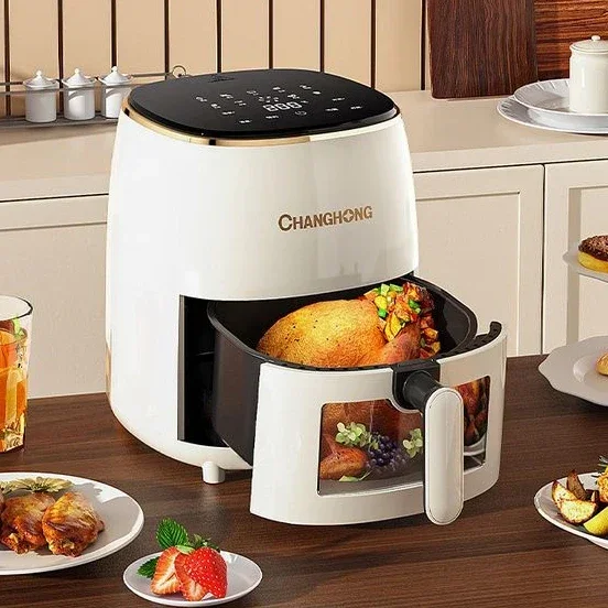 Automatické elektrické fritéza Nový inteligentný vizuálny vzduchový fritéza Domácnosť veľkú kapacitu Multifunkcia OVER AND-ON-ONE