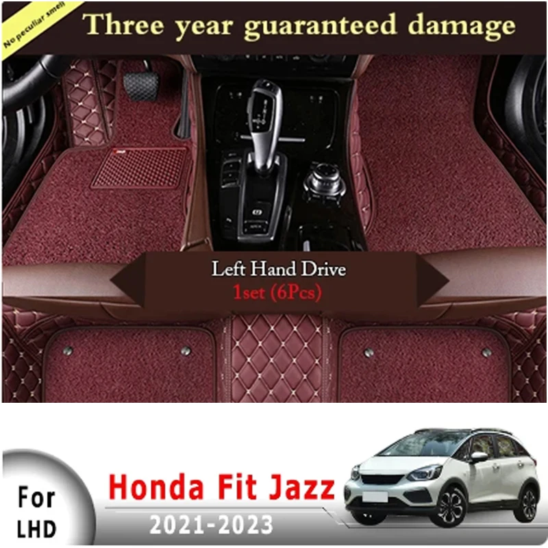 Automatické koberce podlahové rohože pre podlahy pre Honda Fit Jazz 2023 2022 2021 Styling Koberce Nohy potápania Automatické dvojvrstvové drôty koberce