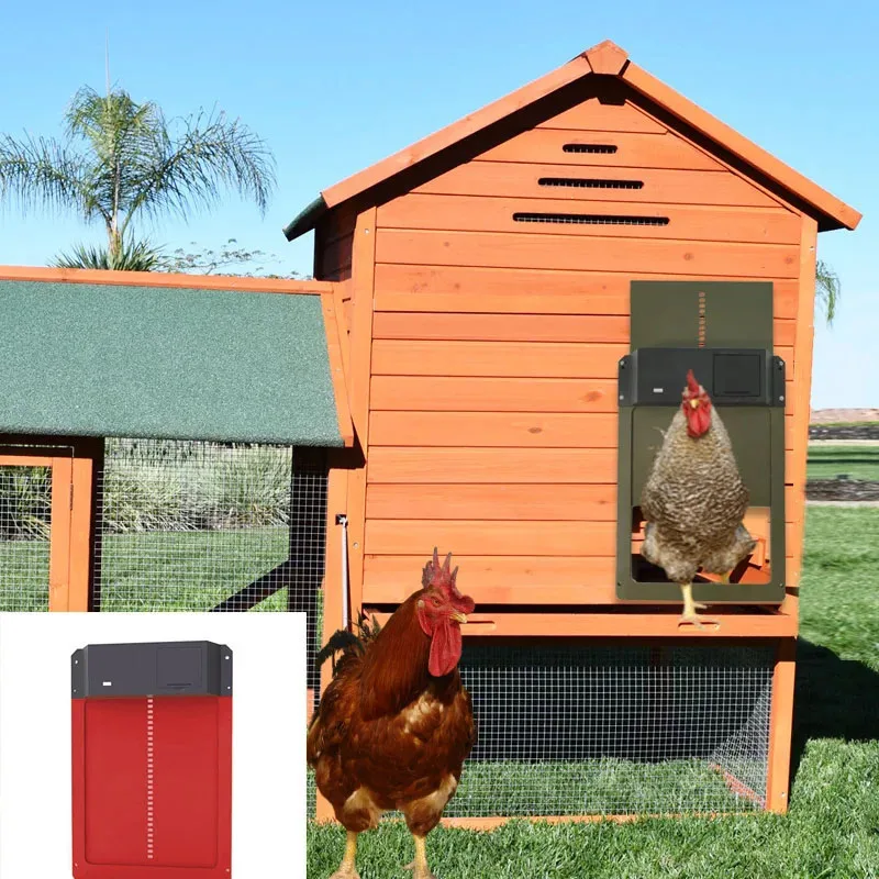 Automatické kuracie koláčové dvere otvárač batérie napájané svetlom Svetla Ovládanie vodotesného klapky Pet klapka upgrade ABS House Gate