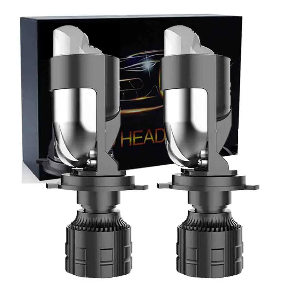 Automatické lampa Mini objektív LED LED LED H4 9003 HB2 žiarovky svetlometu Motocykel duálny projektor Len LED Automobilový automobil Moto svetlomety12v 24V