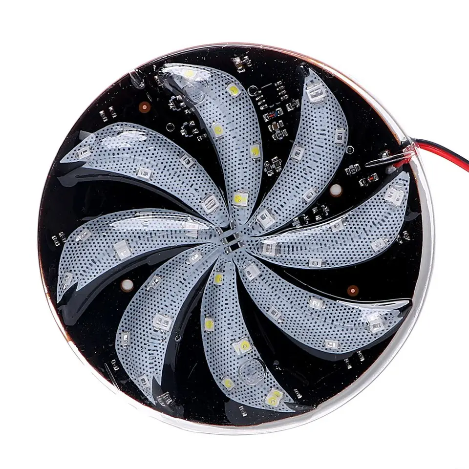 Automatické LED strobe svetlo 6/8/10cm DC 12V Fire Wheel Lights Atmosféra žiarovka Flash žiarovka Motocykel modifikovanými svetlami veterných mlynov