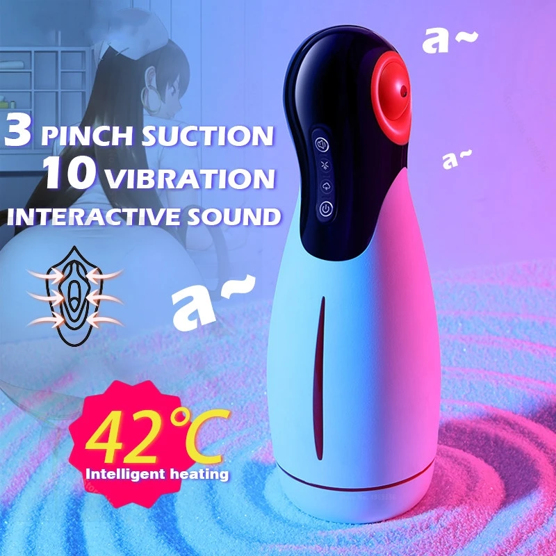 Automatické mužské masturbácie pohár Skutočná vagina šálka sexuálny stroj na vykurovanie Penis Tréning sanie vreckový kunder vibrátor Dospelý tovar