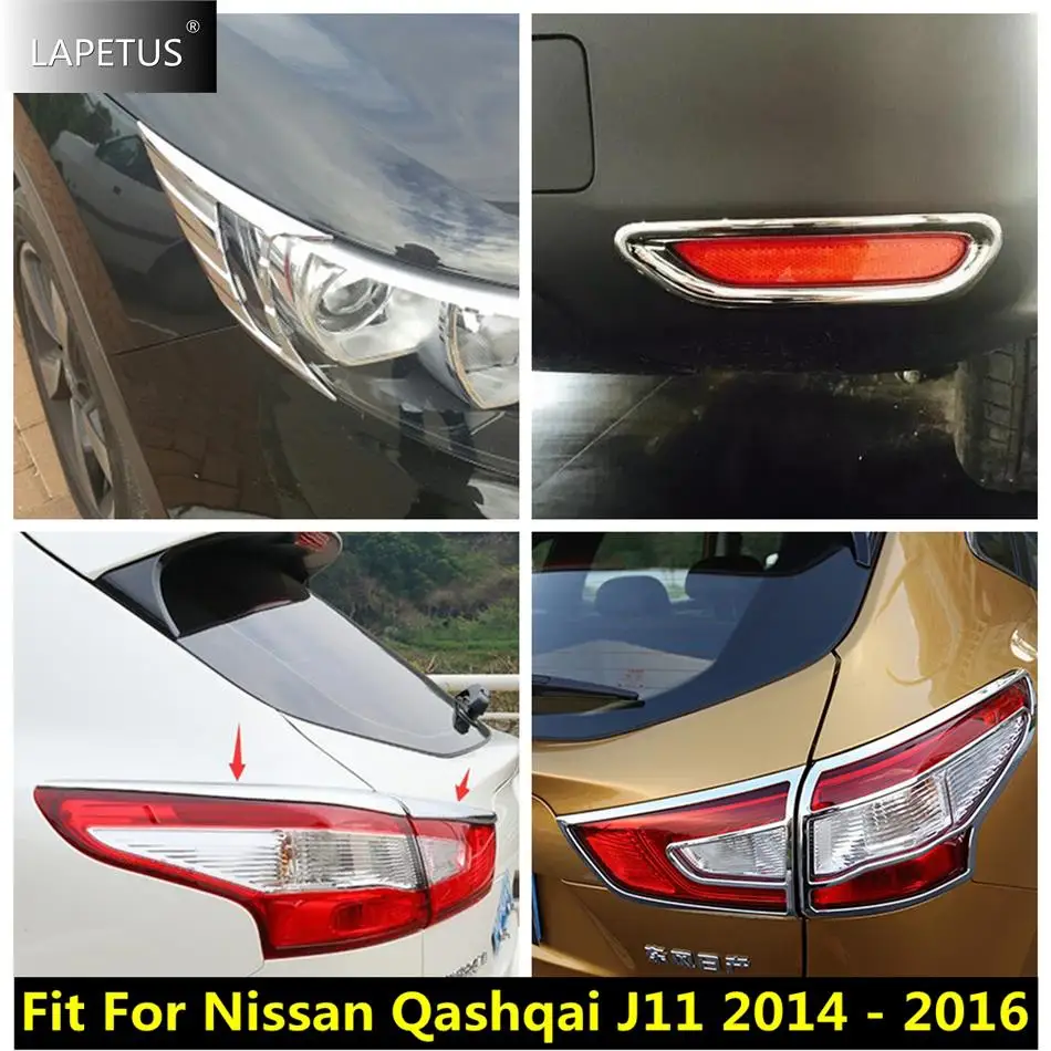 Automatické predné zadné zadné chvostové svetlo Hmlová lampa Lampa obočia Decbrow Dodič príslušenstva kryt pre nissan qashqai j11 2014 - 2016 Chrome
