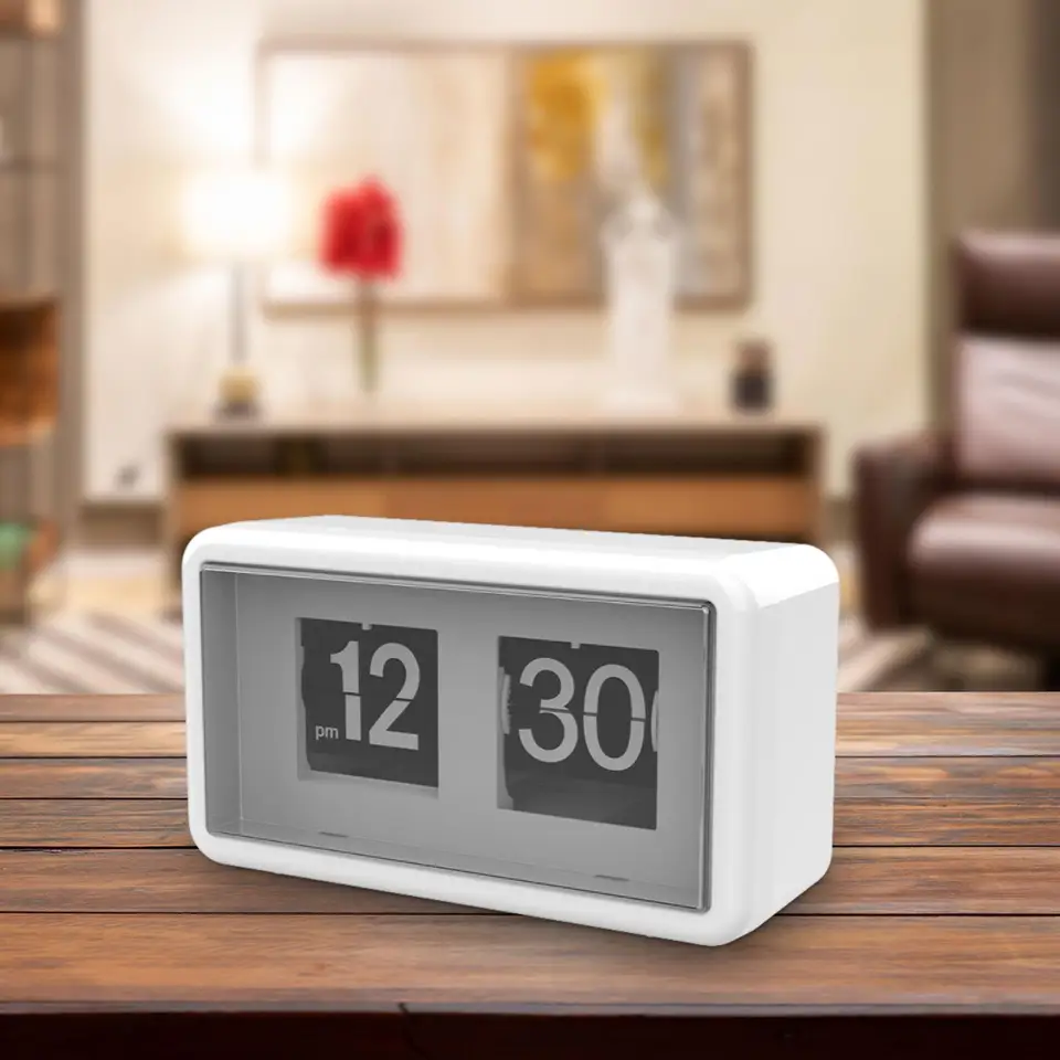 Automatické preklopné hodiny veľké zobrazenie Mute Flip Down Clock Clock, Flip Desk Clock for Dorm, Škola, jedálenský stôl, hotel, spálňa