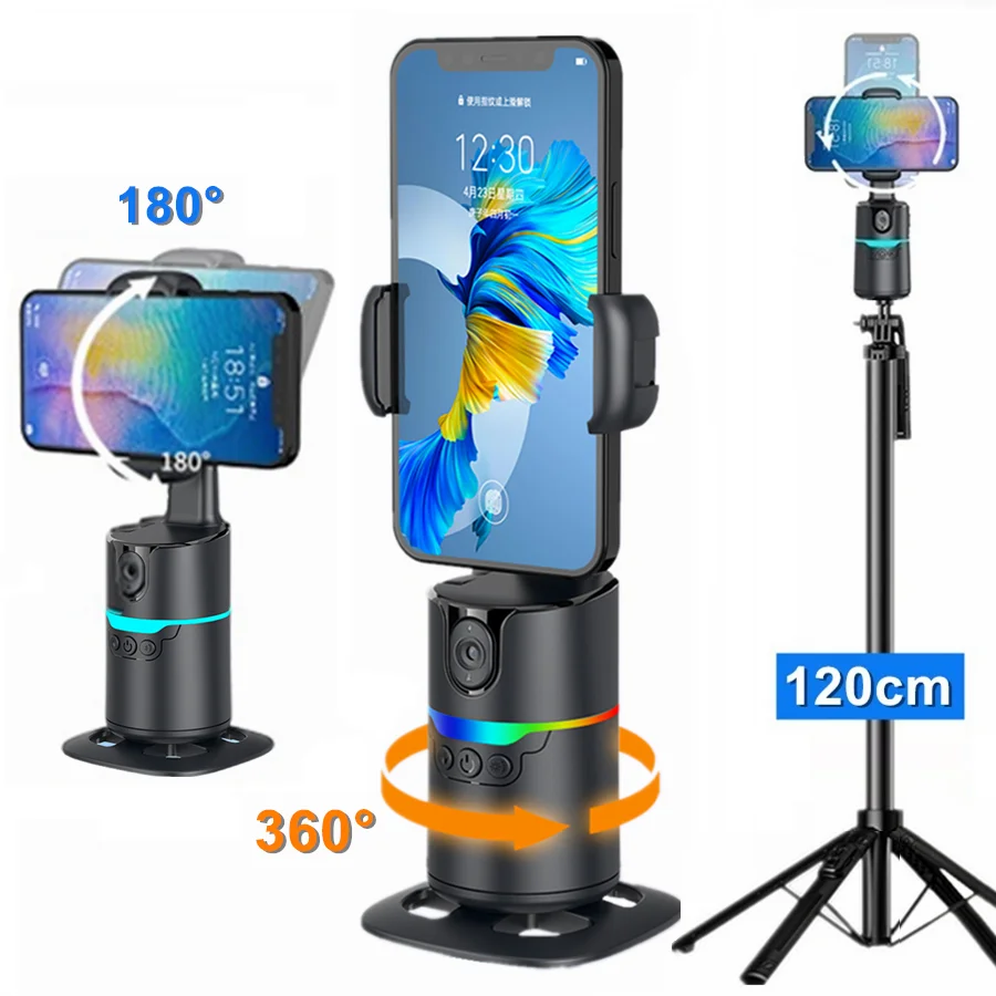 Automatické sledovanie telefónu na sledovanie tváre s diaľkovým diaľkovým ovládaním, 360 ° Rotačný fotoaparát montáž, ovládač gesta tváre pre živé vlog