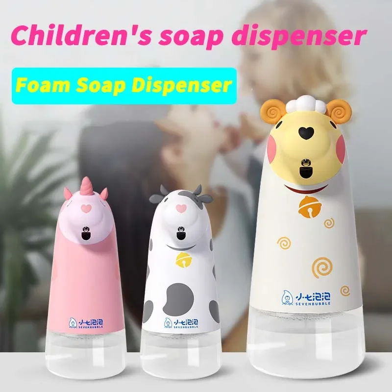 Automatické tekuté mydlo dávkovač USB Kids Kids ručné penové dávkovacie mydlo a fľaša na šampóny pre inteligentné kúpeľňové kuchynské doplnky