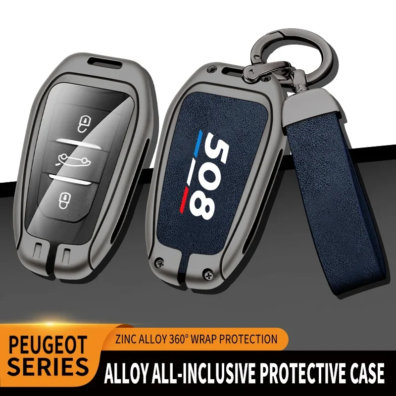 Automatické TPU Zinc zliatiny Kľúčové puzdro pre PEUGEOT 308 407 408 508 Kľúčový reťazec automobil kovový kovový kľúc kľúče Interiér dekorácie príslušenstvo
