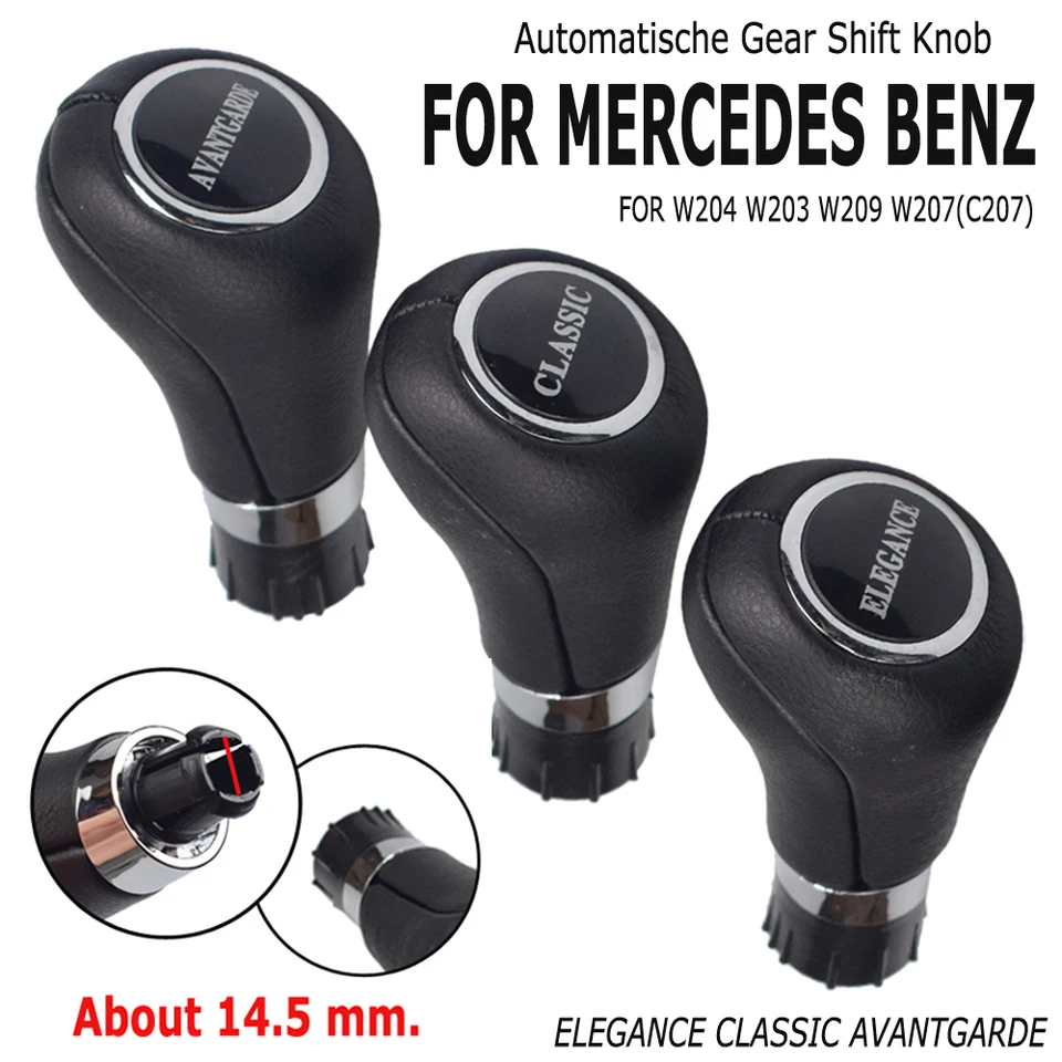 Automatický gombík gombíka na úrovni gombíkov s koženou topánkou pre Mercedes Benz C trieda W203 W209 Classic Avantgarde Elegance