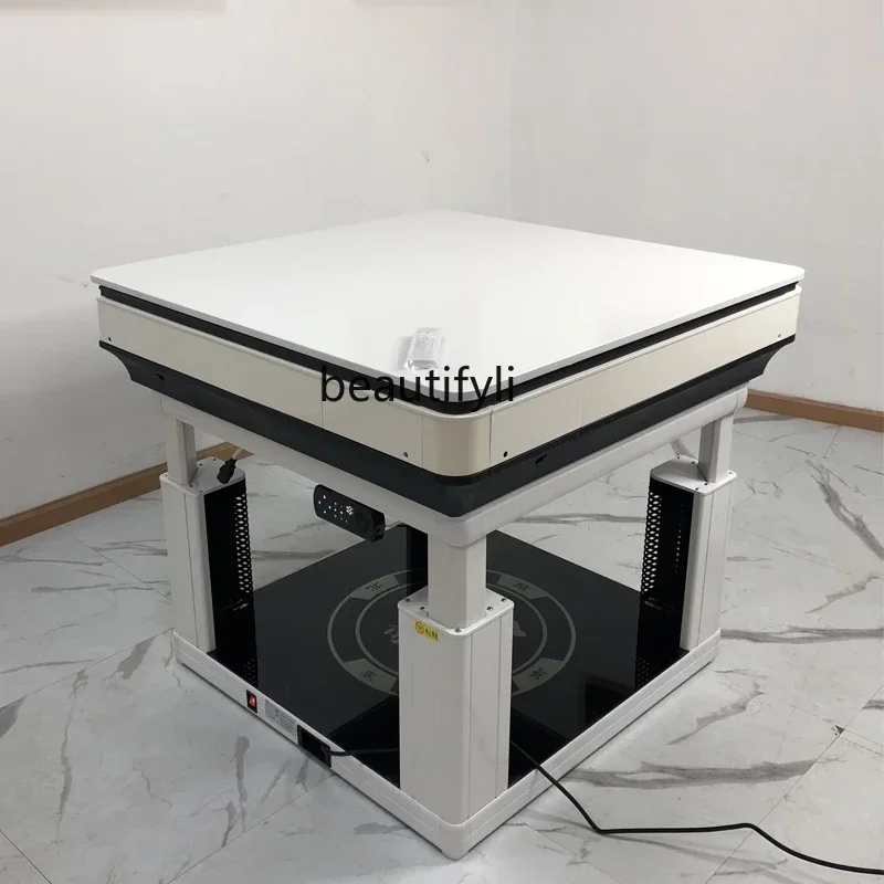 Automatický jedálenský stôl v horúcom štýle Dvojvozné kúrenie integrované Mahjong Table Tiché zdvíhacie vykurovacie oheň