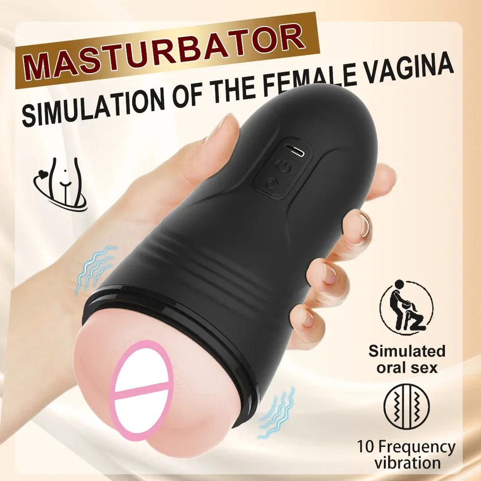 Automatický muž masturbátora fajčenie vibračného stroja Skutočná vagina vrecká mačička penis orálny masturbácia pohár