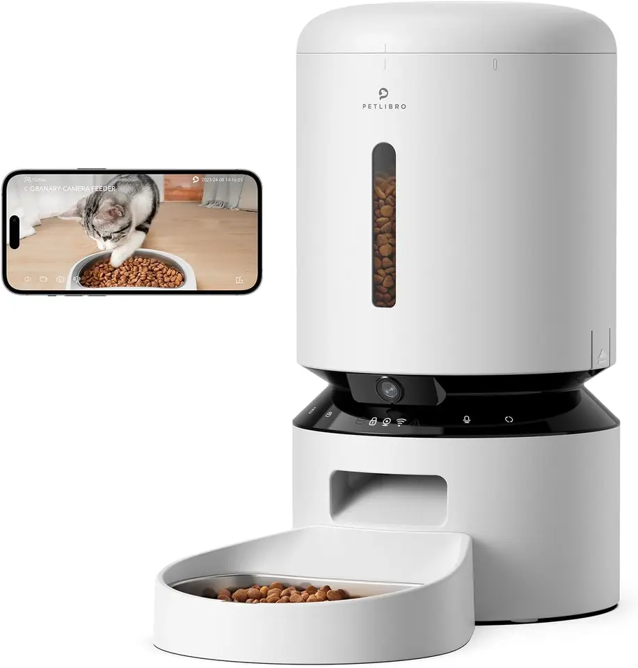 Automatický podávač mačiek s fotoaparátom 1080p HD Video s nočným videním 5G WiFi PET Feeder s dvojcestným audio nízkym blokovaním potravín