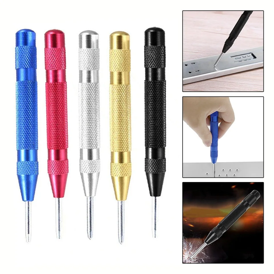 Automatický stredný punč Kerner Woodworking Metal Puncher Oceľ Ocel Ocel Self Pin Značka pružina naložená zubná značka ruka Nástroj Carpenter