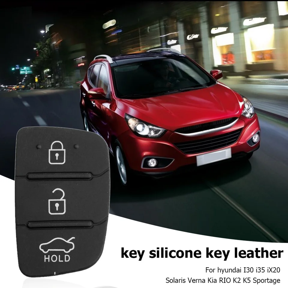 Automobil 3 Flip Skladacie kľúče škrupina Silikónová podložka Výmena za Hyundai Kia