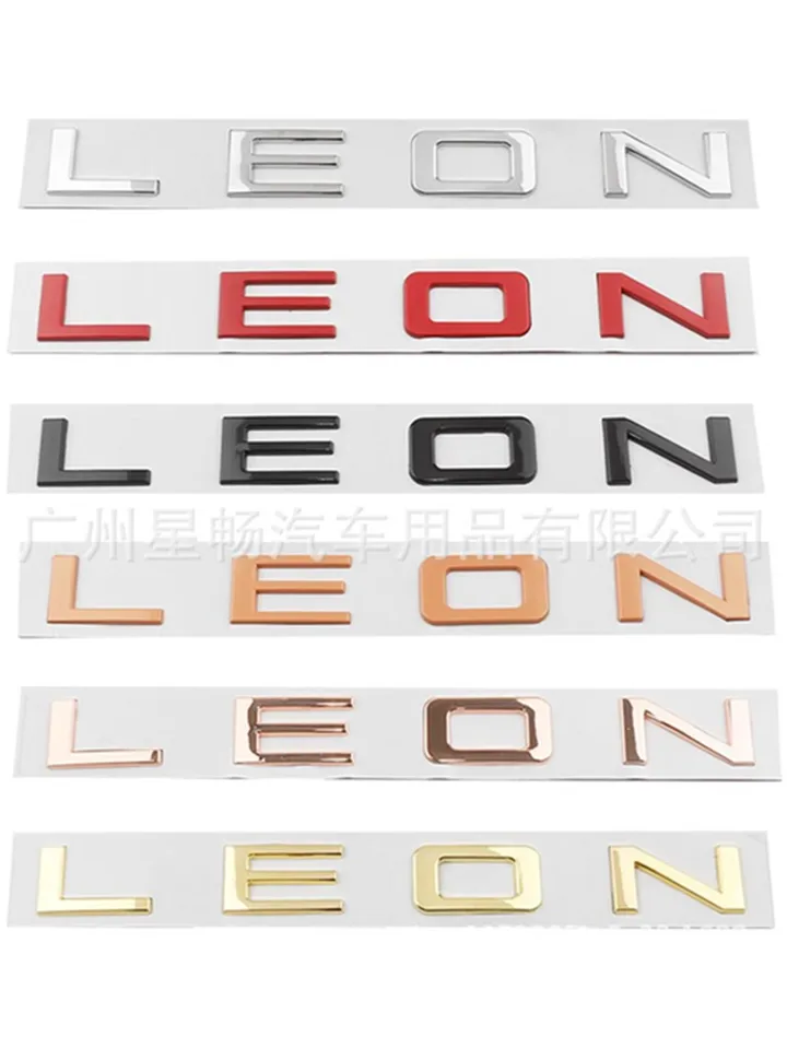 Automobil 3D kmeňové písmeno Sedadlo automobilu Leon Logo Body Body Decoration Príslušenstvo