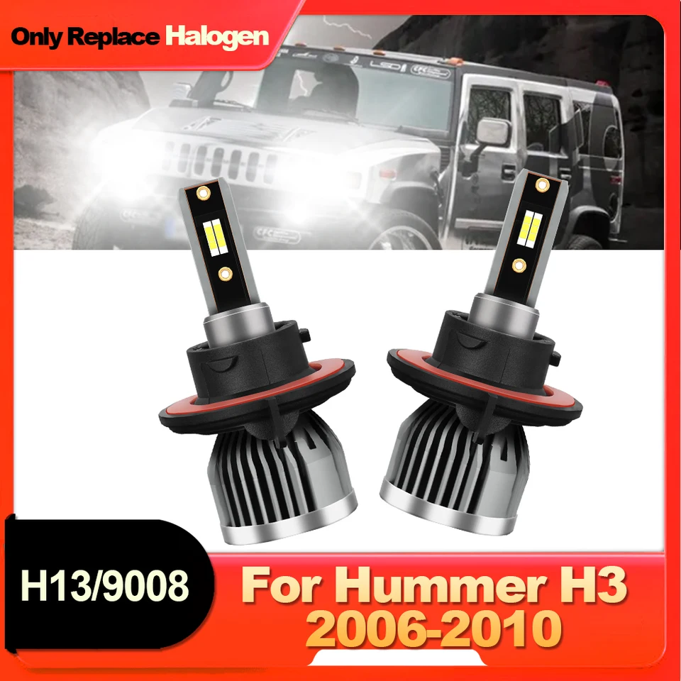 Automobil LED svetlomet HI/LO BEAM H13/9008 Turbo CSP 16000LM Automatické predné svetlomety 12 V pre vozidlá Hummer H3 2006 2007 2008 2009 2009 2010