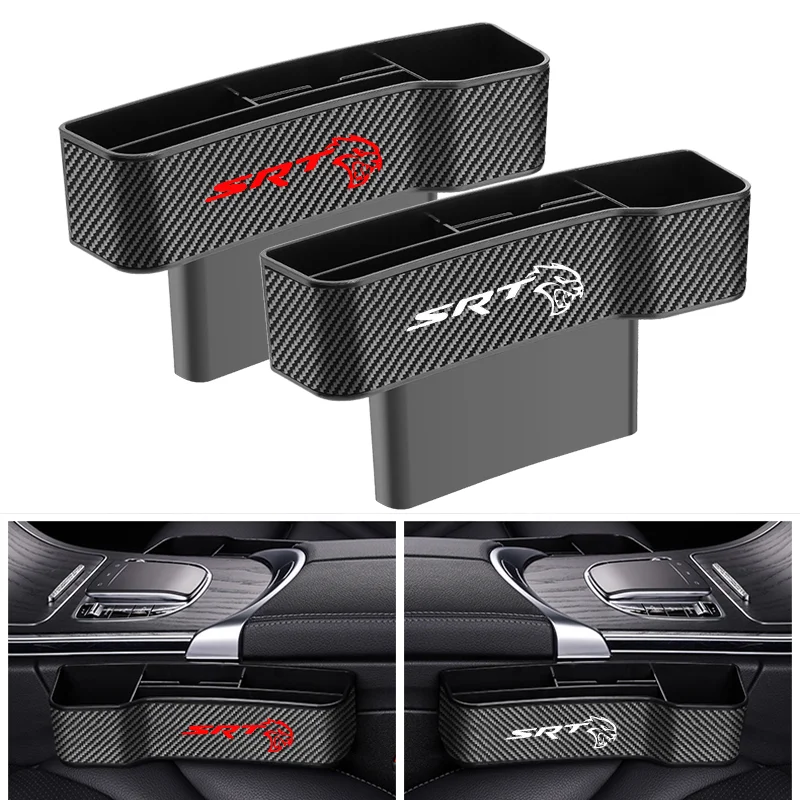 Automobil s kožou kožené sedadlá na sedadlá Organizátor s logom pre Dodge Challenger Hellcat SRT 2008 2015-2021 Prispôsobené