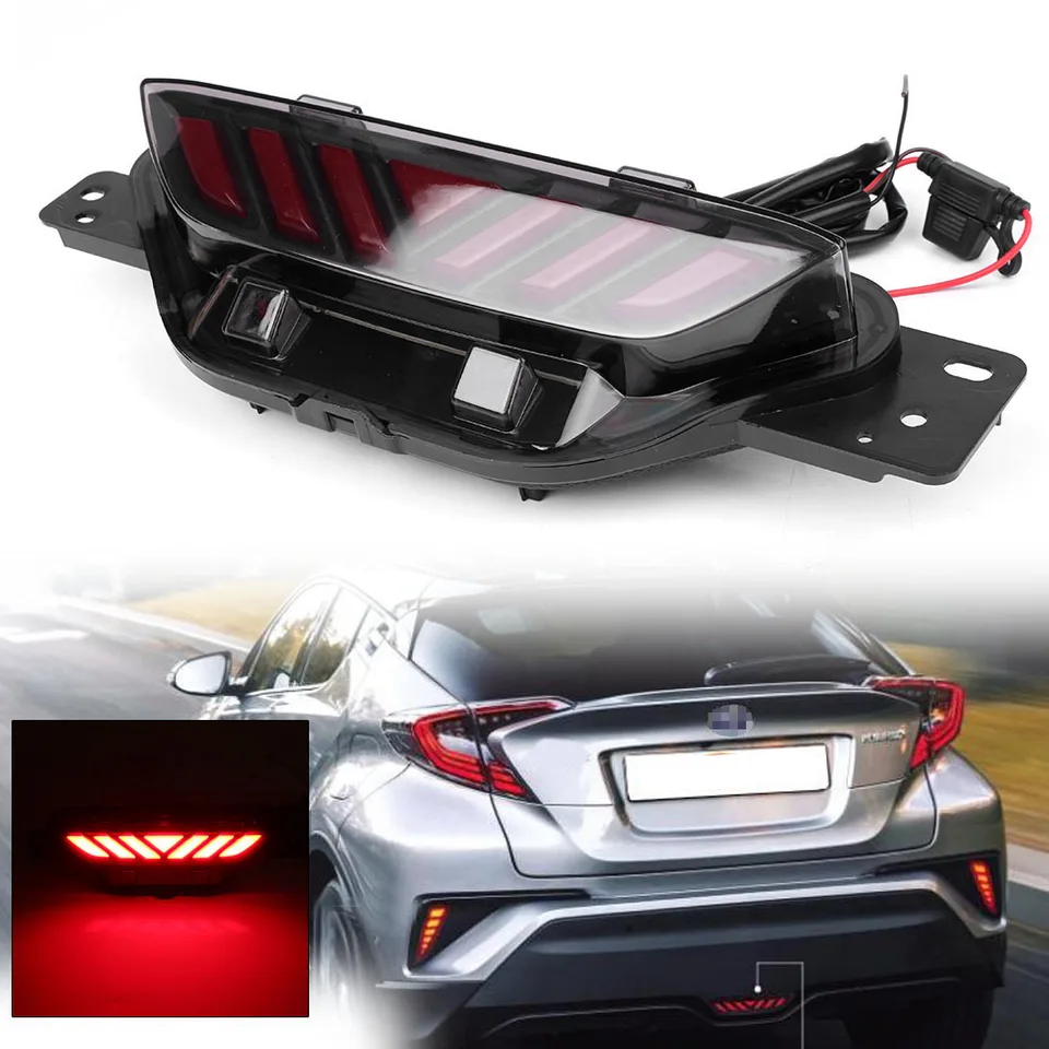 Automobil zadný nárazník hmlové svetlo LED brzdenie Stop Light Taillight pre Toyota C-HR 2016 2017 2018 / Chr 16 17 18