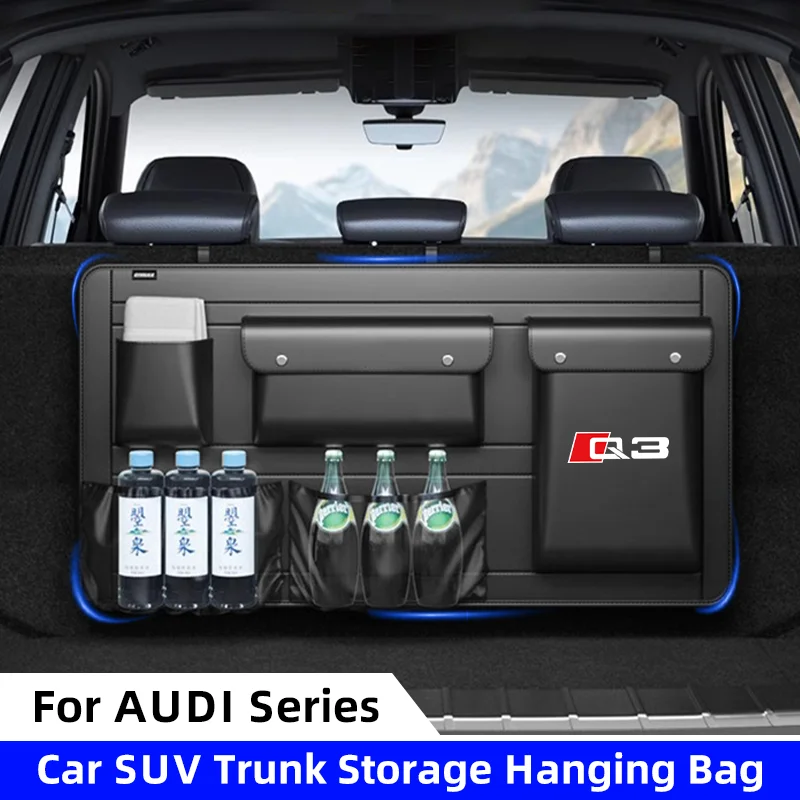 Automobilie organizátor Storage Bag pre Audi Q3 Q7 Q8 SUV/MPV CAR ACON Závesné organizátor Organizátor Viac vrecká Veľký úložný vrecko