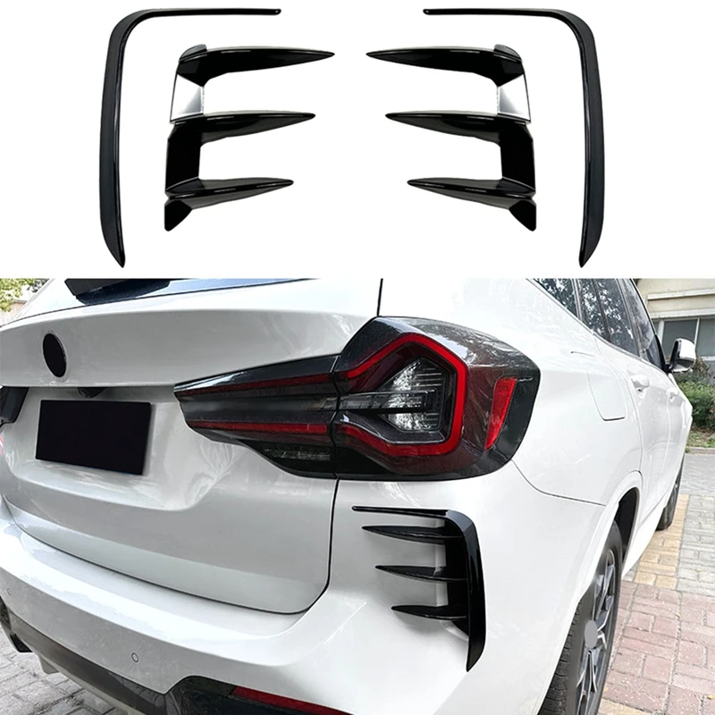 Automobilka lesklá čierna zadná nárazníčka Splitter Kit SPITLER Zadný výstražný výstrelok Canard pre BMW X3 G01 LCI M Sport 2022-2023 Automatické diely