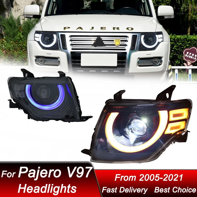 Automobilky pre Mitsubishi Pajero V97 V93 2005-2021 Obranca štýl LED aktualizácie High Configure Projector Objektív príslušenstvo príslušenstvo