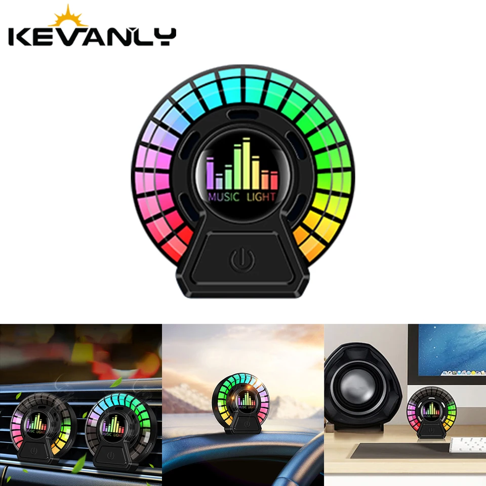 Automobilová hudba rytmus lampa vzduchu osviežovač RGB LED pásik zvukového riadenia hlasu Rhythm Atmosféra Svetlo 256 farby Ovládanie aplikácie Control