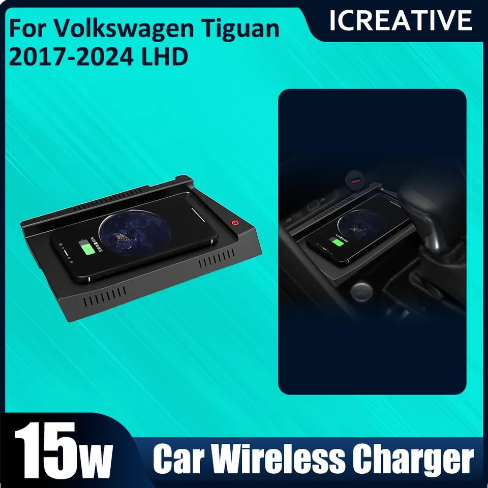 Automobilové bezdrôtové nabíjacie podložka Forvolkswagen Tiguanmk2 2017 2018 2019-2024