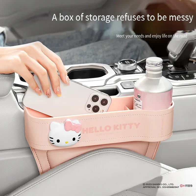 Automobilové doplnky Kawaii Hello Kitty Kuromi Meiledi Autosed Seat Organizátor Cartoon Anime Seat Seda švov lakťov